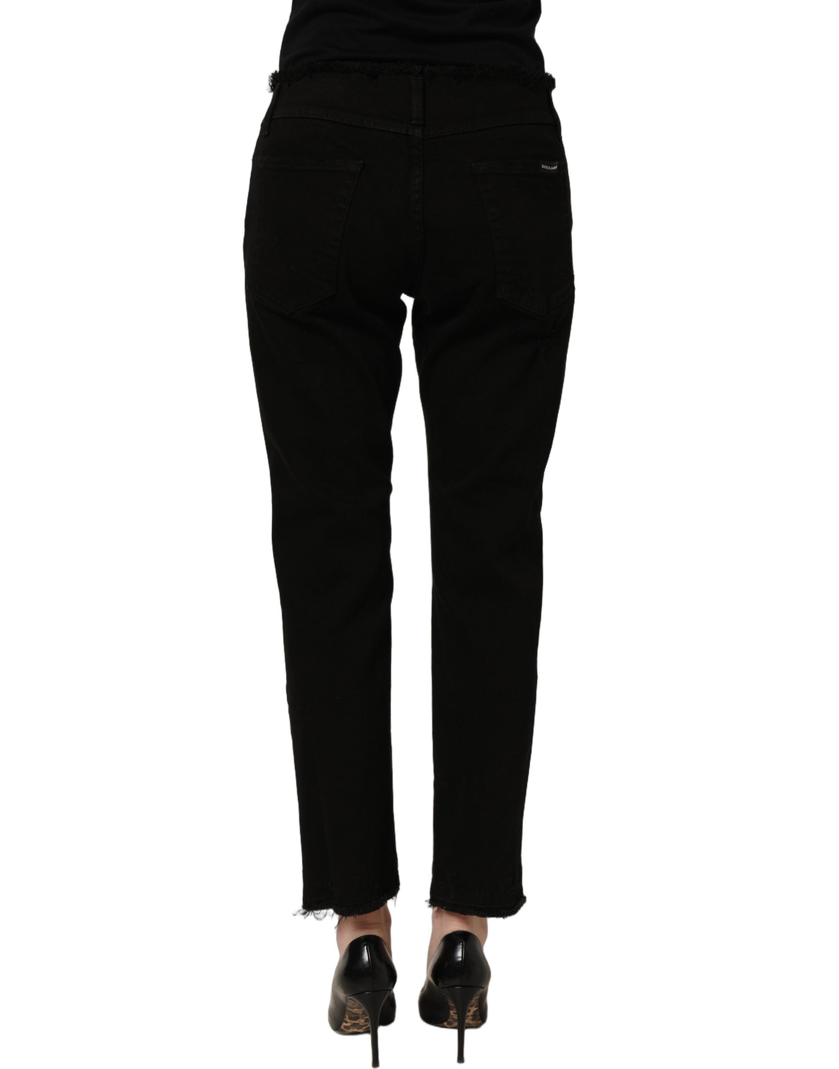 Dolce & Gabbana Black Cotton Skinny Denim Trouser Jeans