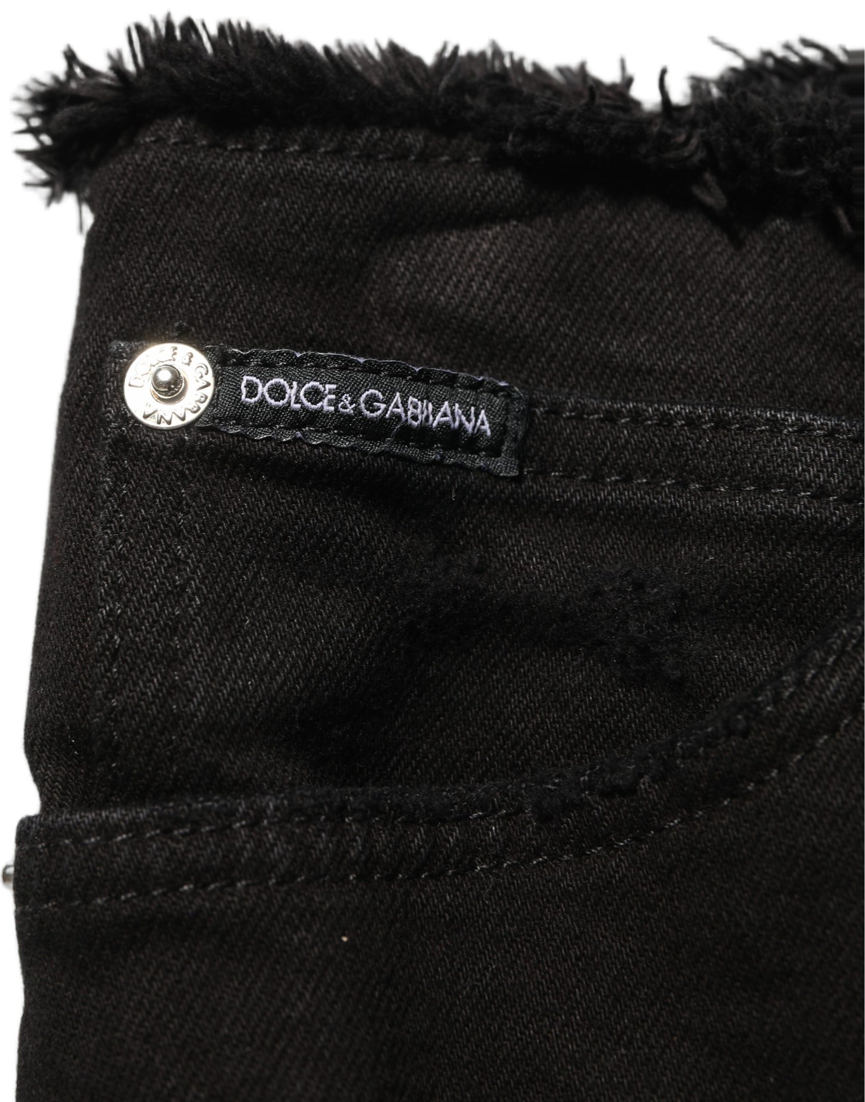 Dolce & Gabbana Black Cotton Skinny Denim Trouser Jeans