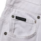 Dolce & Gabbana White Cotton Stretch Wide Leg Denim Jeans