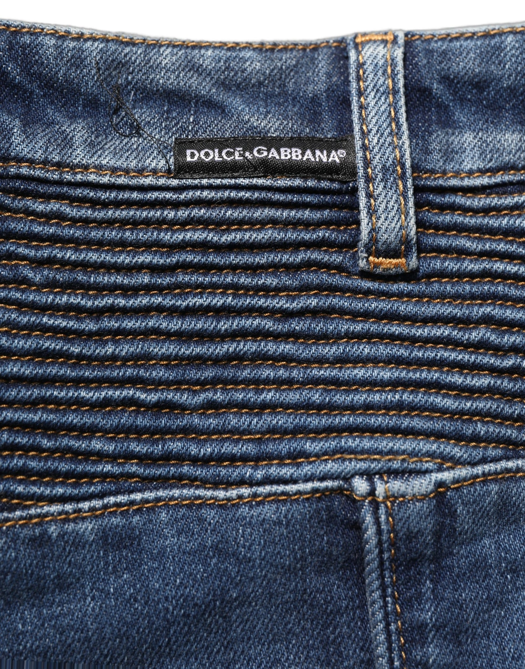 Dolce & Gabbana Dark Blue Cotton Stretch Skinny Denim Jeans