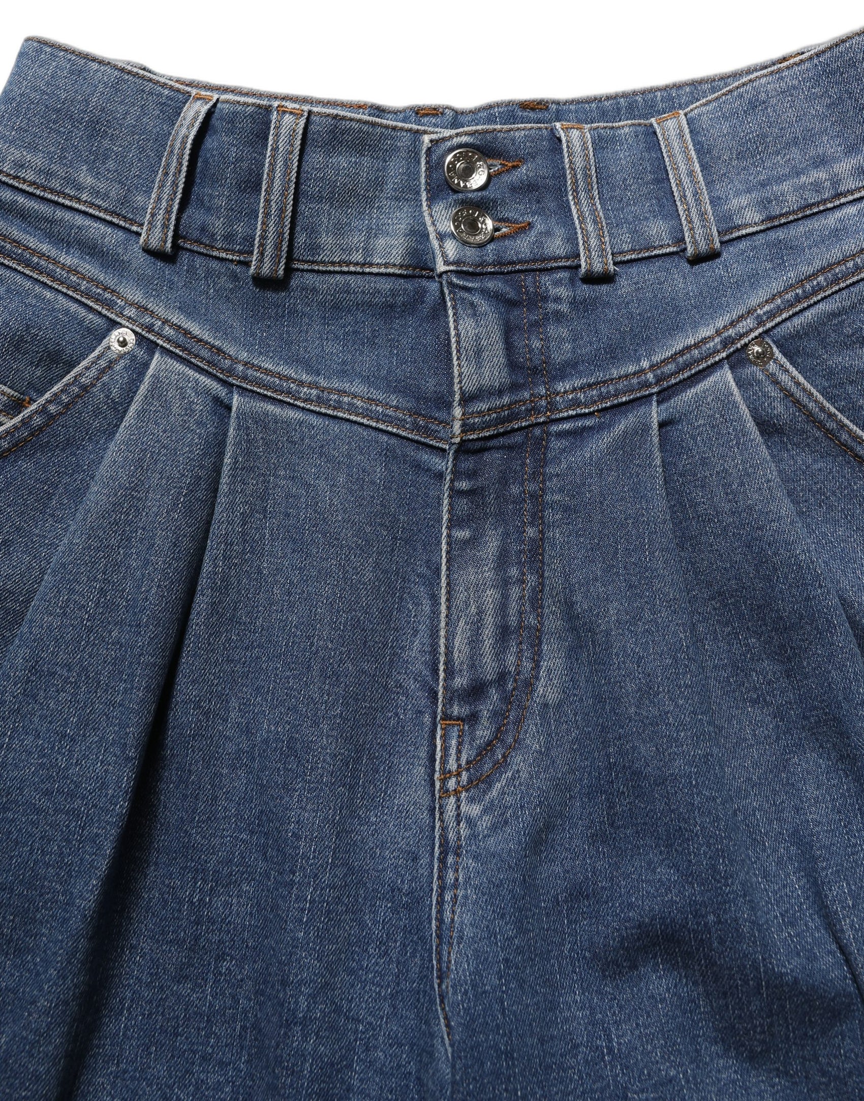 Dolce & Gabbana Dark Blue Cotton Stretch Tapered Denim Jeans