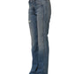Dolce & Gabbana Blue Cotton Boot Cut Denim Trouser Jeans