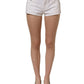 Dolce & Gabbana White Cotton Low Rise Denim Hot Pants Shorts