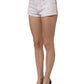 Dolce & Gabbana White Cotton Low Rise Denim Hot Pants Shorts