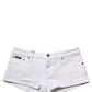 Dolce & Gabbana White Cotton Low Rise Denim Hot Pants Shorts