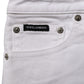 Dolce & Gabbana White Cotton Low Rise Denim Hot Pants Shorts
