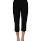 Dolce & Gabbana Black Viscose High Waist Capri Trouser Pants