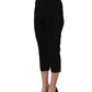 Dolce & Gabbana Black Viscose High Waist Capri Trouser Pants