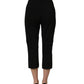 Dolce & Gabbana Black Viscose High Waist Capri Trouser Pants