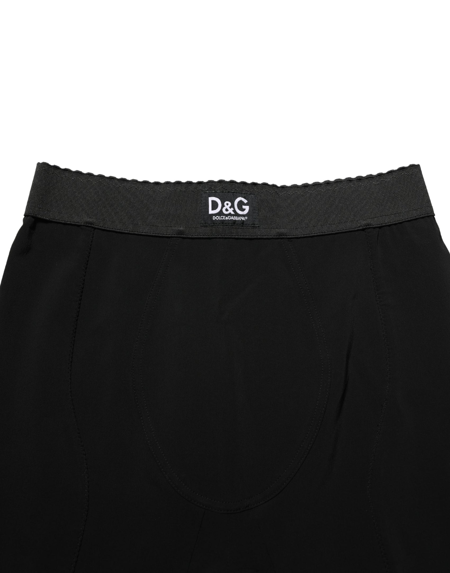 Dolce & Gabbana Black Viscose High Waist Capri Trouser Pants