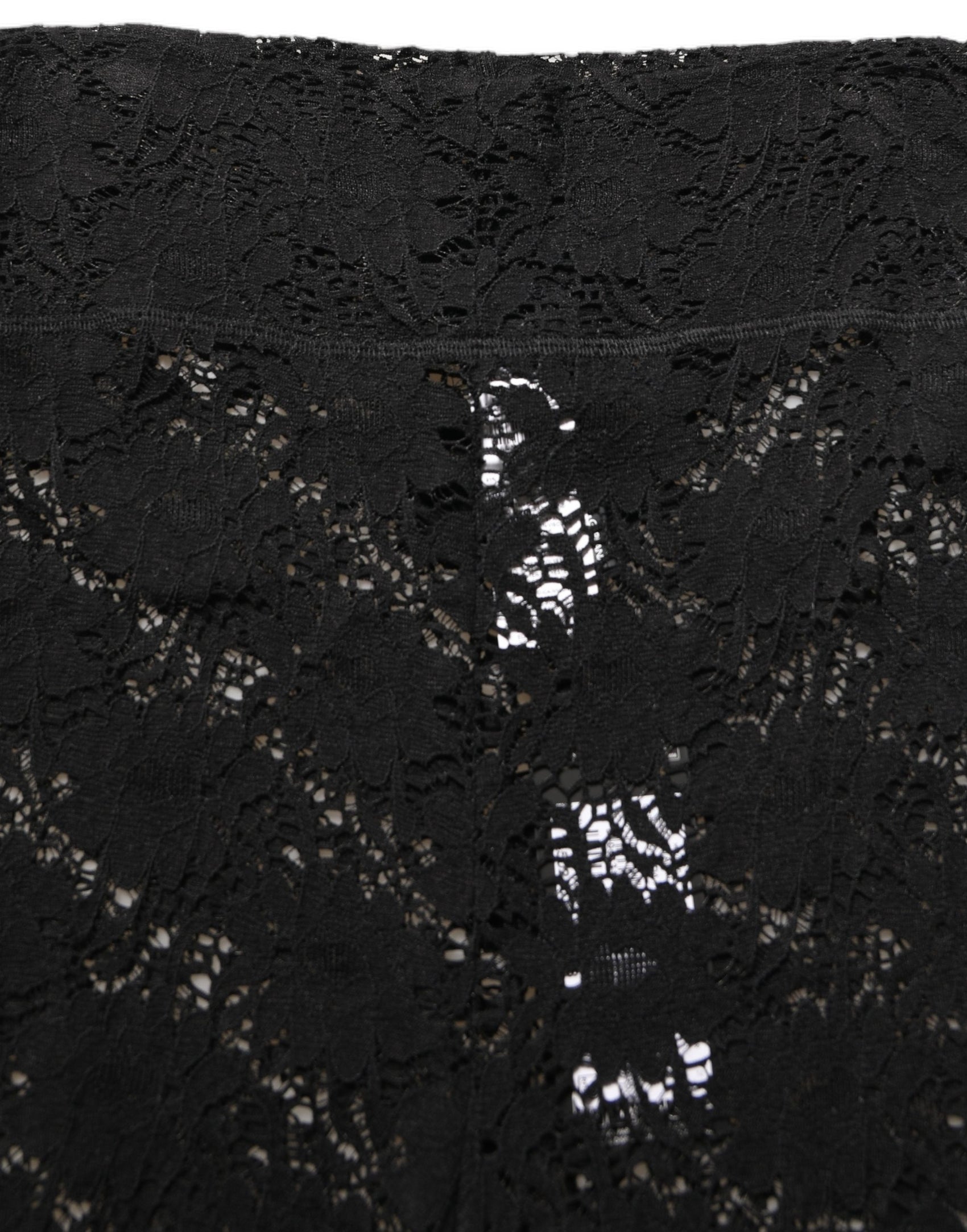 Dolce & Gabbana Black High Waist Sheer Floral Lace Shorts