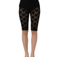 Dolce & Gabbana Black High Waist Sheer Floral Lace Shorts