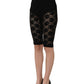 Dolce & Gabbana Black High Waist Sheer Floral Lace Shorts