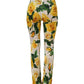 Dolce & Gabbana Multicolor Floral High Waist Straight Pants