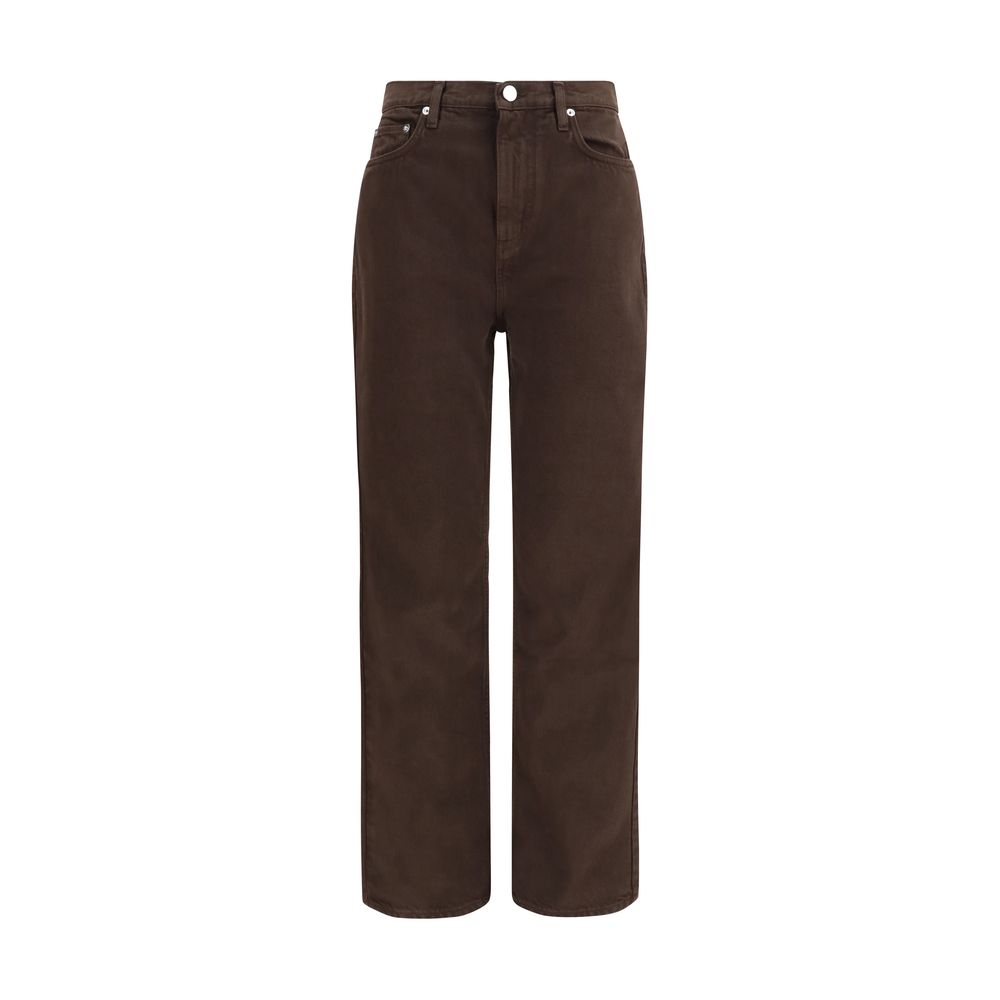 Loulou De Saison Brown Cotton Straight-Leg Jeans
