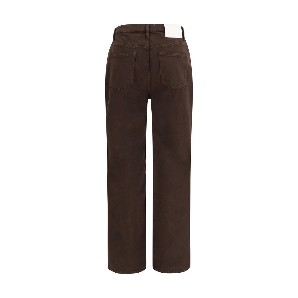 Loulou De Saison Brown Cotton Straight-Leg Jeans
