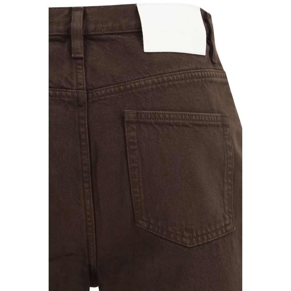 Loulou De Saison Brown Cotton Straight-Leg Jeans
