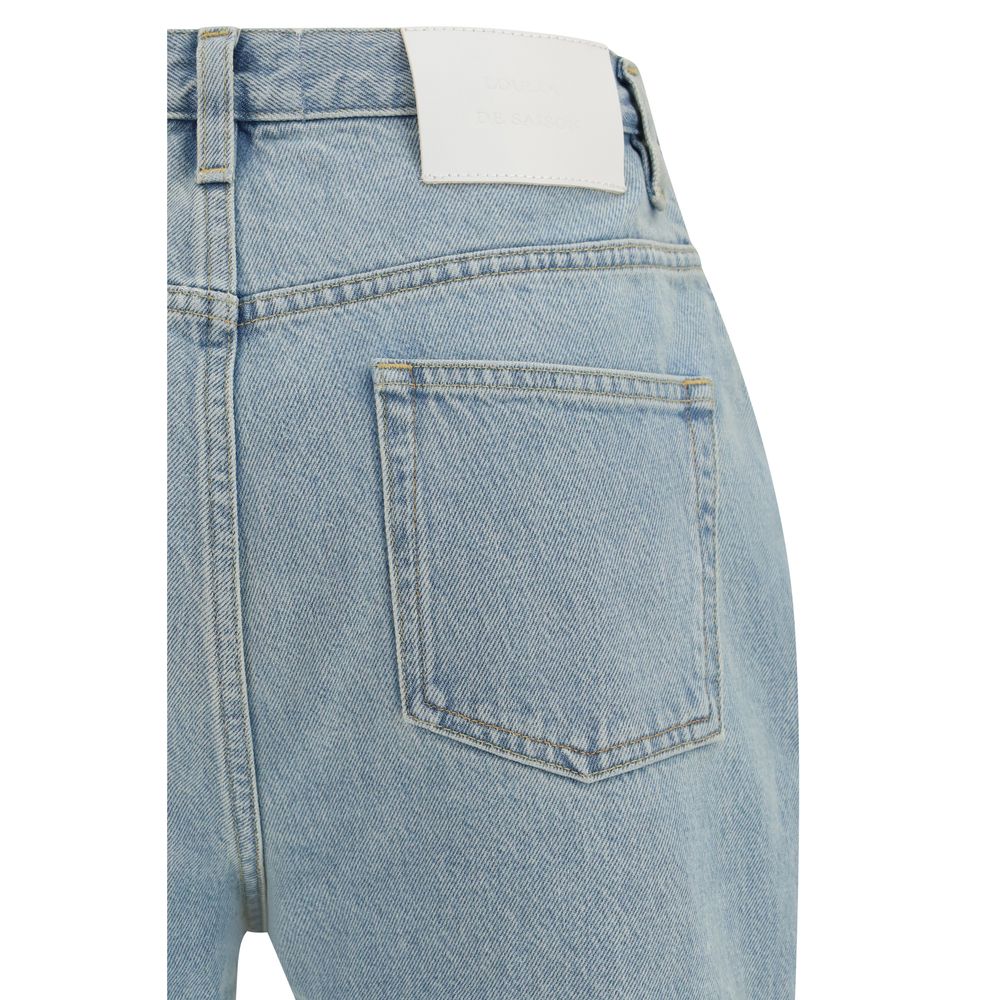Loulou De Saison Blue Cotton Straight-Leg Jeans
