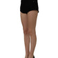 Dolce & Gabbana Black Cotton Mid Rise Denim Hot Pants Shorts