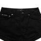 Dolce & Gabbana Black Cotton Mid Rise Denim Hot Pants Shorts
