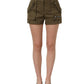 Dolce & Gabbana Green Cotton Mid Rise Cargo Hot Pants Shorts