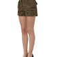 Dolce & Gabbana Green Cotton Mid Rise Cargo Hot Pants Shorts