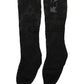 Dolce & Gabbana Black Floral Lace Nylon Stretch Stockings Socks