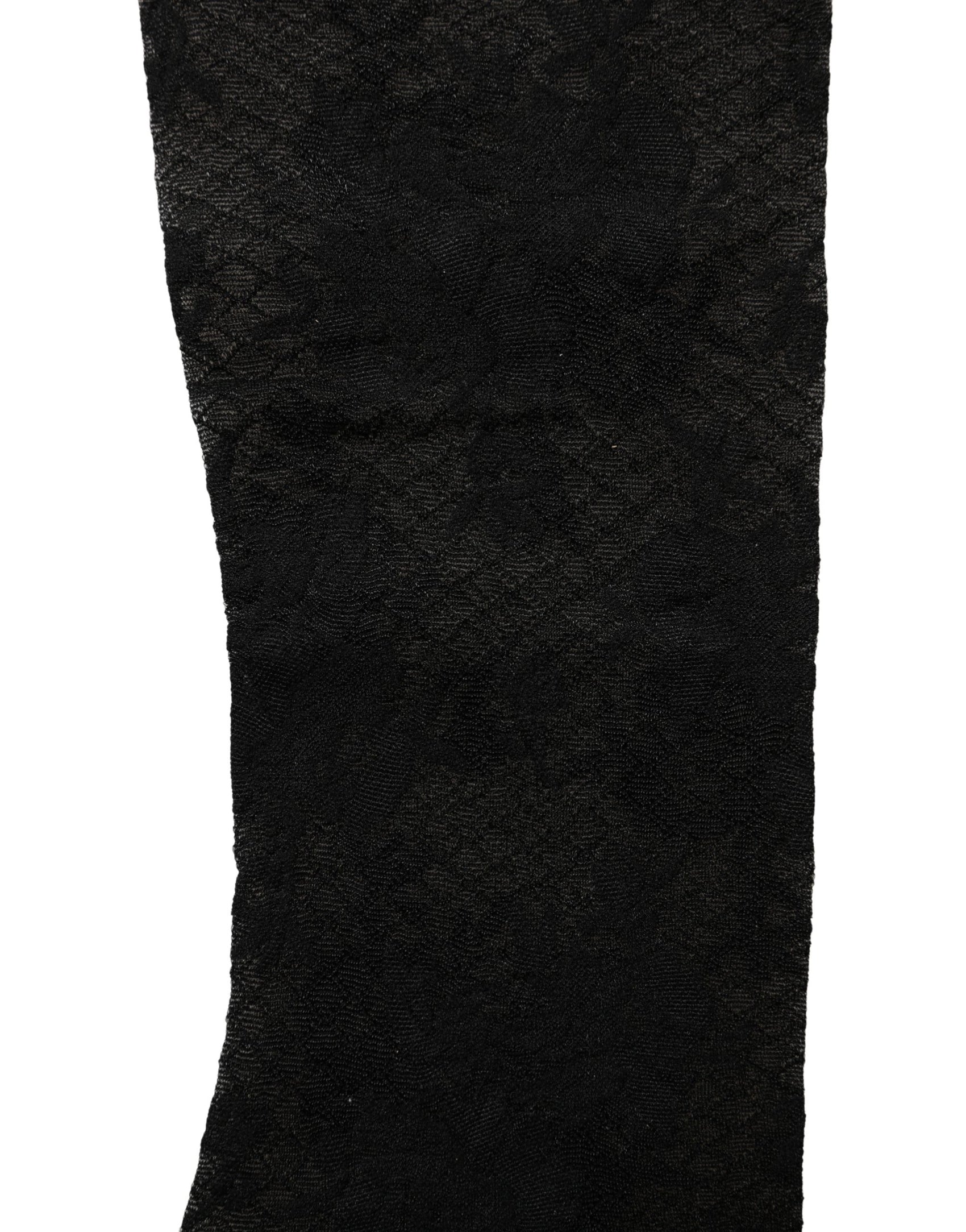 Dolce & Gabbana Black Floral Lace Nylon Stretch Stockings Socks