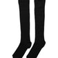 Dolce & Gabbana Black Wool Knit Calf Long Women Accessory Socks