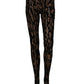 Dolce & Gabbana Black Leopard Nylon Tights Stocking Pantyhose Socks