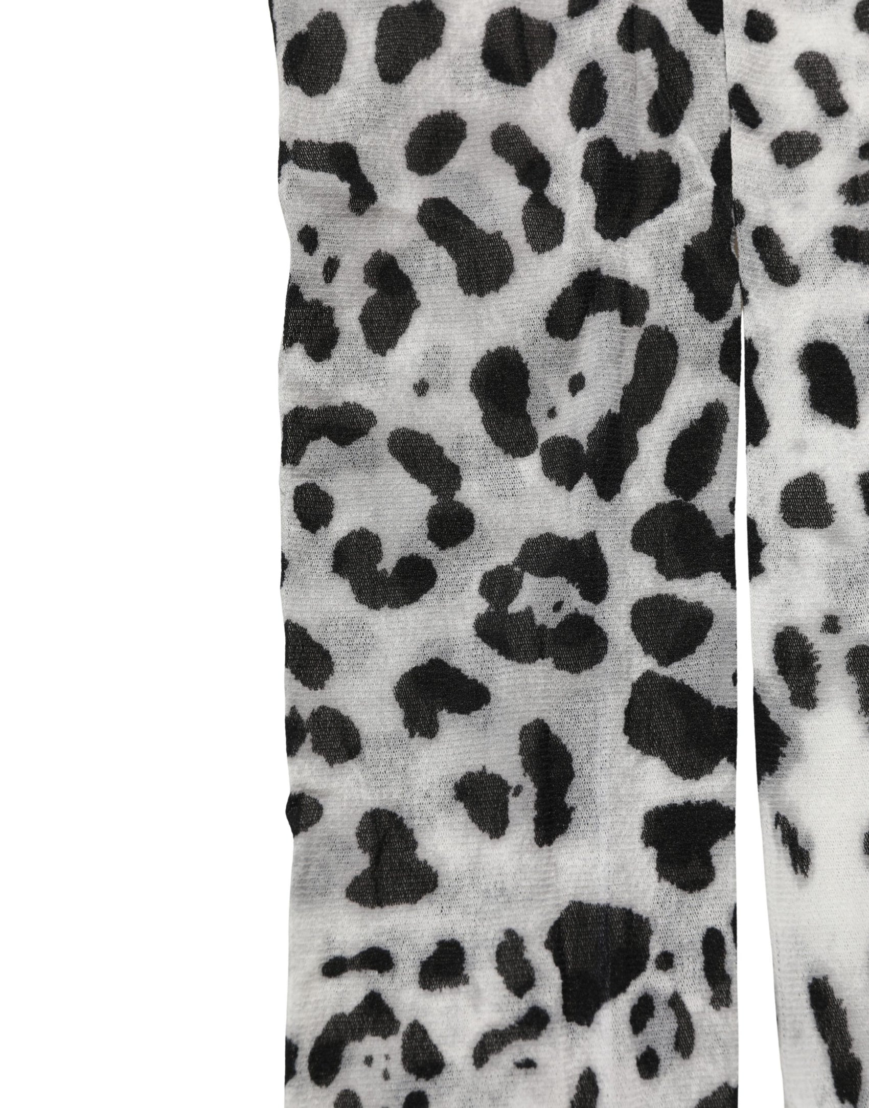 Dolce & Gabbana Gray Leopard Nylon Tights Stocking Pantyhose Socks
