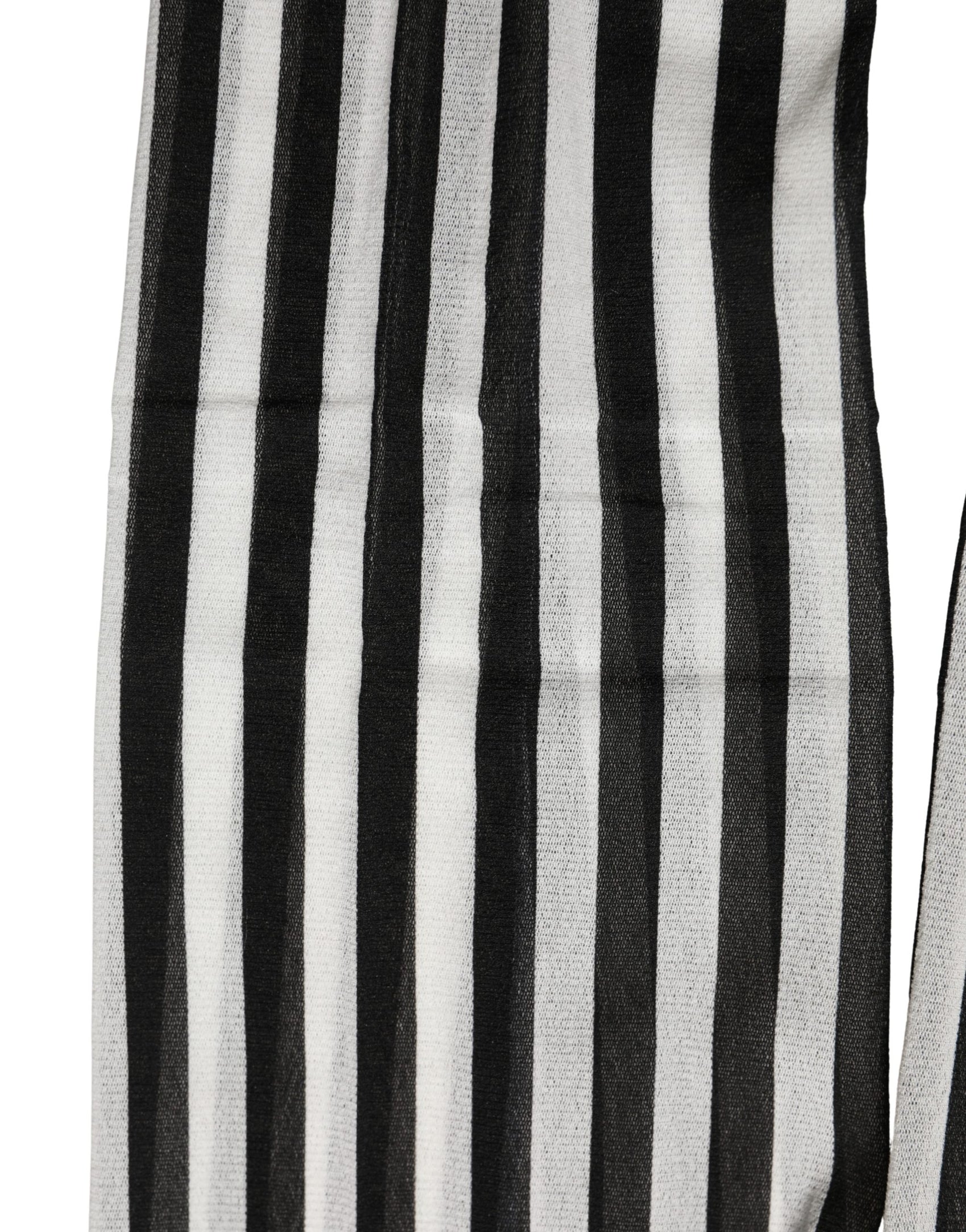 Dolce & Gabbana Black White Stripes Tights Stocking Pantyhose Socks