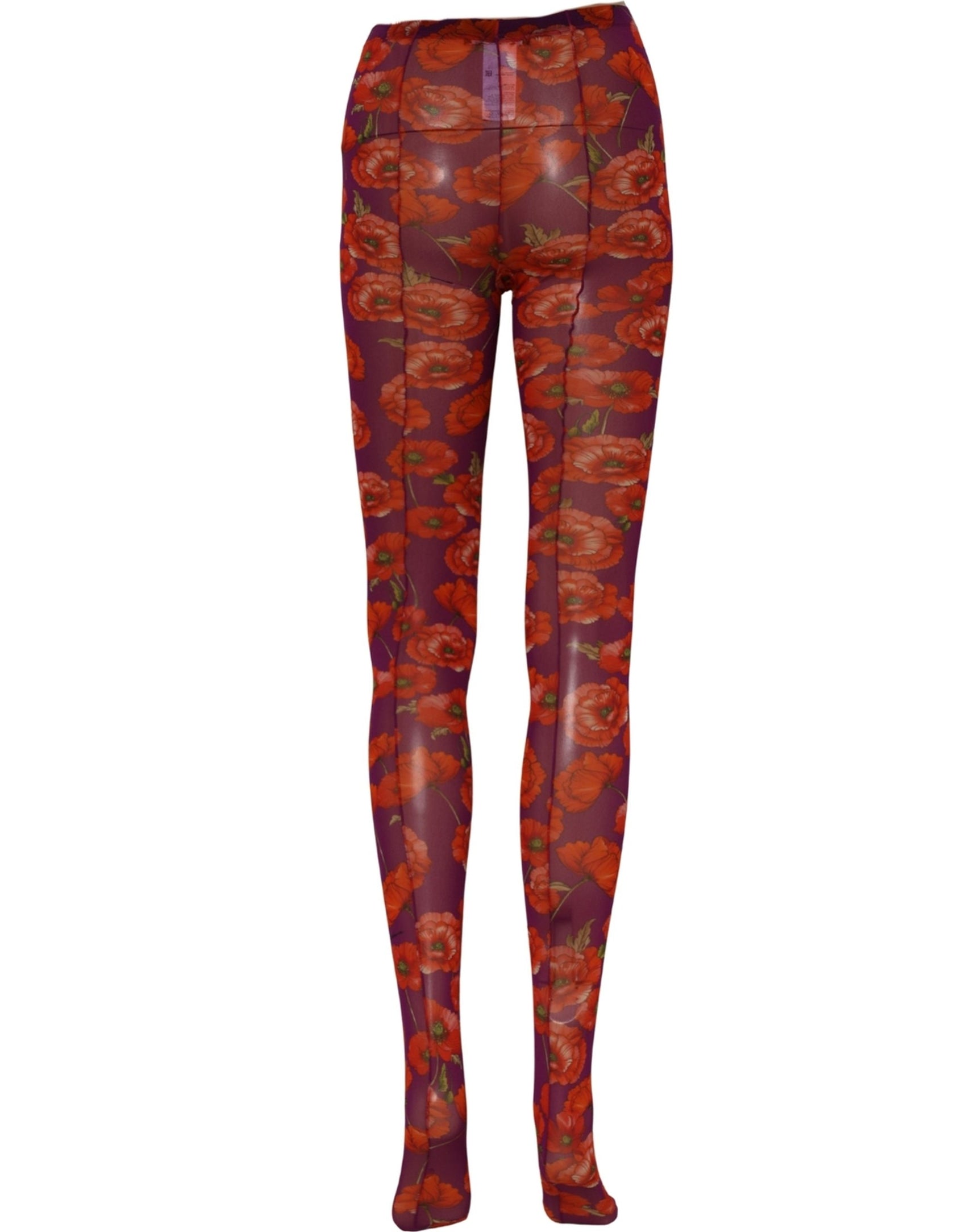 Dolce & Gabbana Purple Nylon Floral Print Tights Stockings Socks