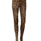Dolce & Gabbana Brown Leopard Nylon Tights Stocking Pantyhose Socks