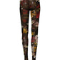 Dolce & Gabbana Black Nylon Floral Print Tights Stockings Socks