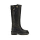 Miu Miu Black Calf Leather Bos Taurus Flat Boots
