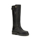 Miu Miu Black Calf Leather Bos Taurus Flat Boots