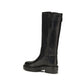 Miu Miu Black Calf Leather Bos Taurus Flat Boots