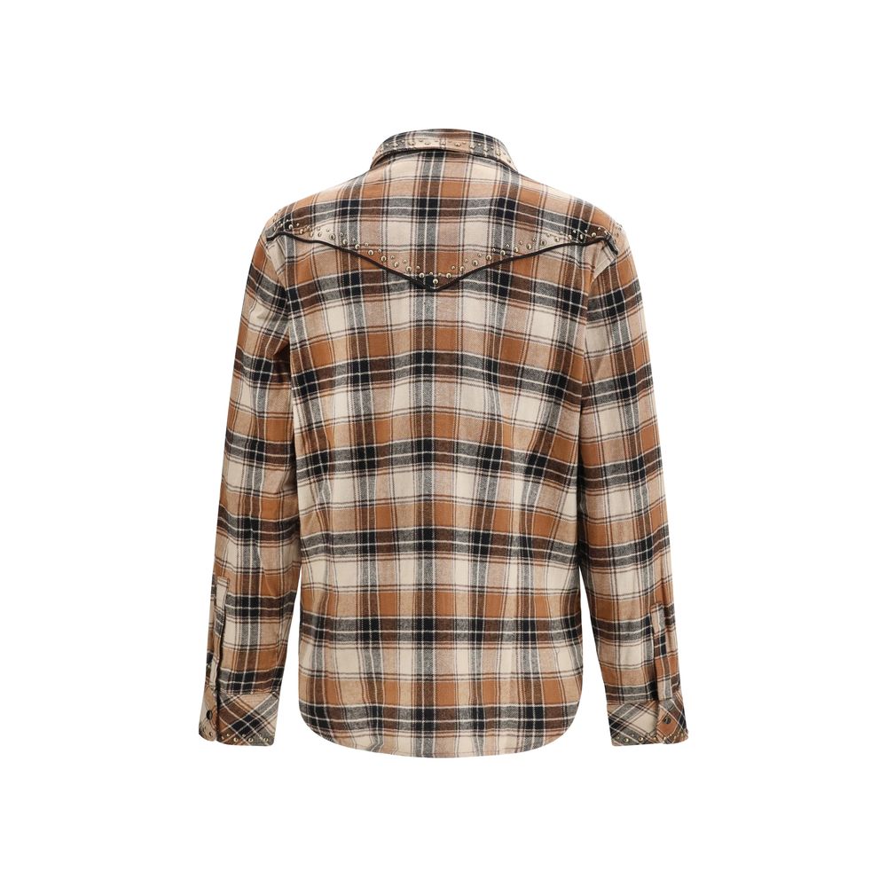 P.A.R.O.S.H. Brown Cotton Pattern Shirt
