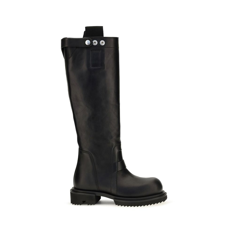 Rick Owens Black Calf Leather Bos Taurus Rain Boots