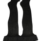 Dolce & Gabbana Black Nylon Logo Calf Long Women Accessory Socks