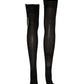 Dolce & Gabbana Black DG Logo Rhinestones Stretch Thigh High Socks