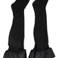 Dolce & Gabbana Black Nylon Logo Calf Long Women Accessory Socks