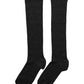Dolce & Gabbana Black Wool Knit Calf Long Women Accessory Socks
