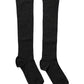 Dolce & Gabbana Black Wool Knit Calf Long Women Accessory Socks