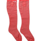 Dolce & Gabbana Red Nylon Mesh Sheer Calf Long Accessory Socks