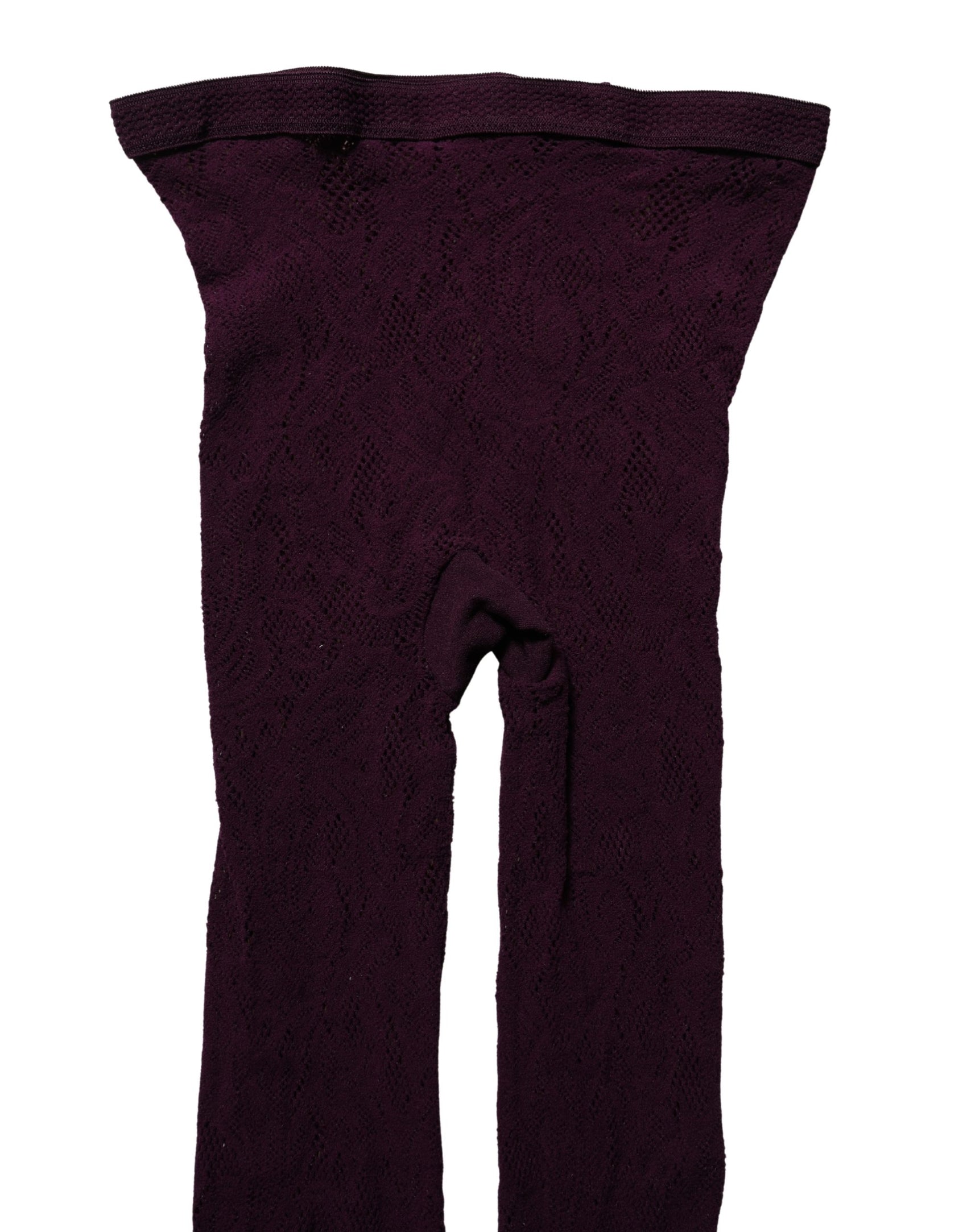 Dries Van Noten Violet Floral Fishnet Tights Stockings Pantyhose Socks
