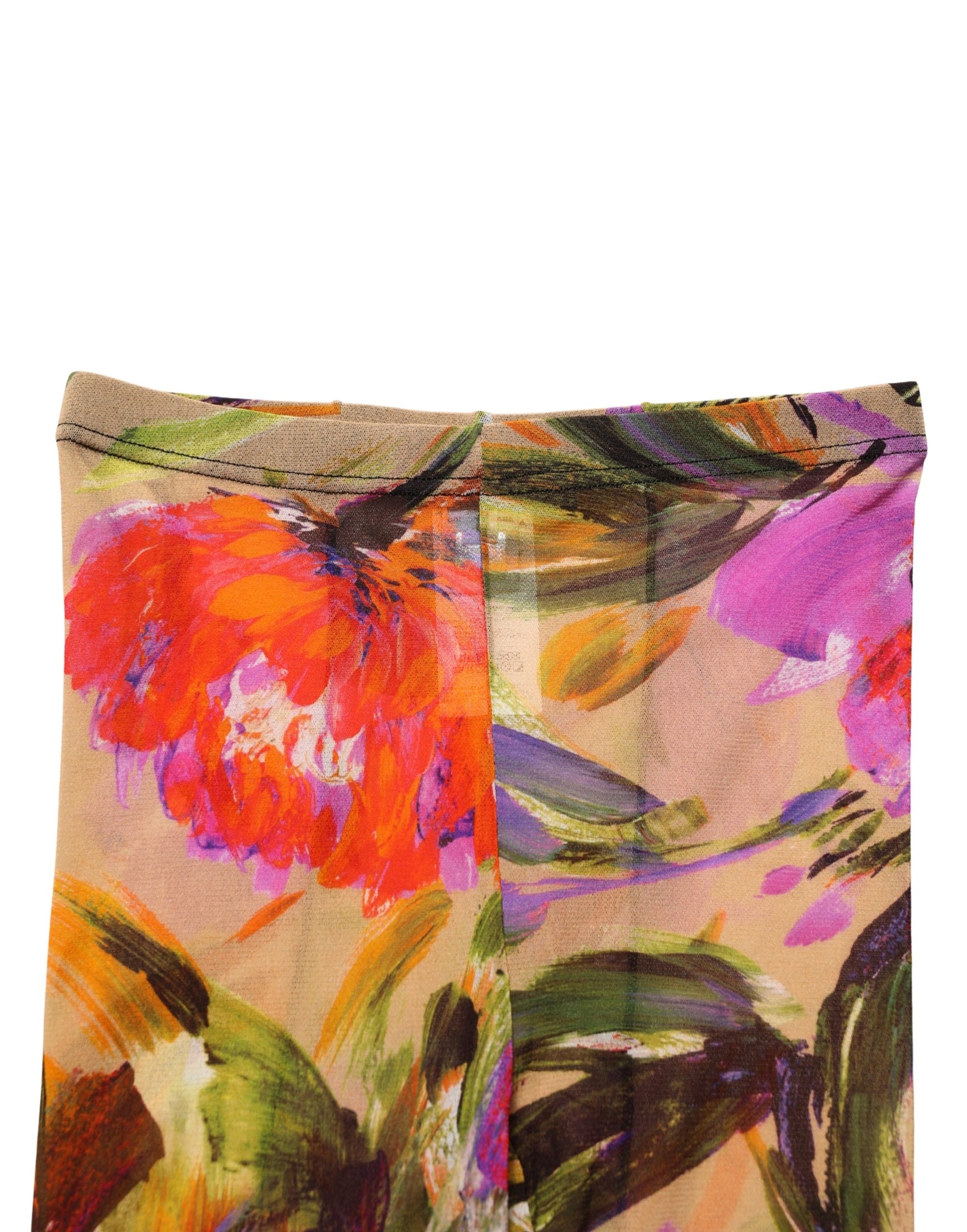 Dolce & Gabbana Beige Floral Print Tights Sheer Stockings Socks