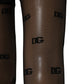 Dolce & Gabbana Black Sheer Logo Monogram Tights Stockings Socks
