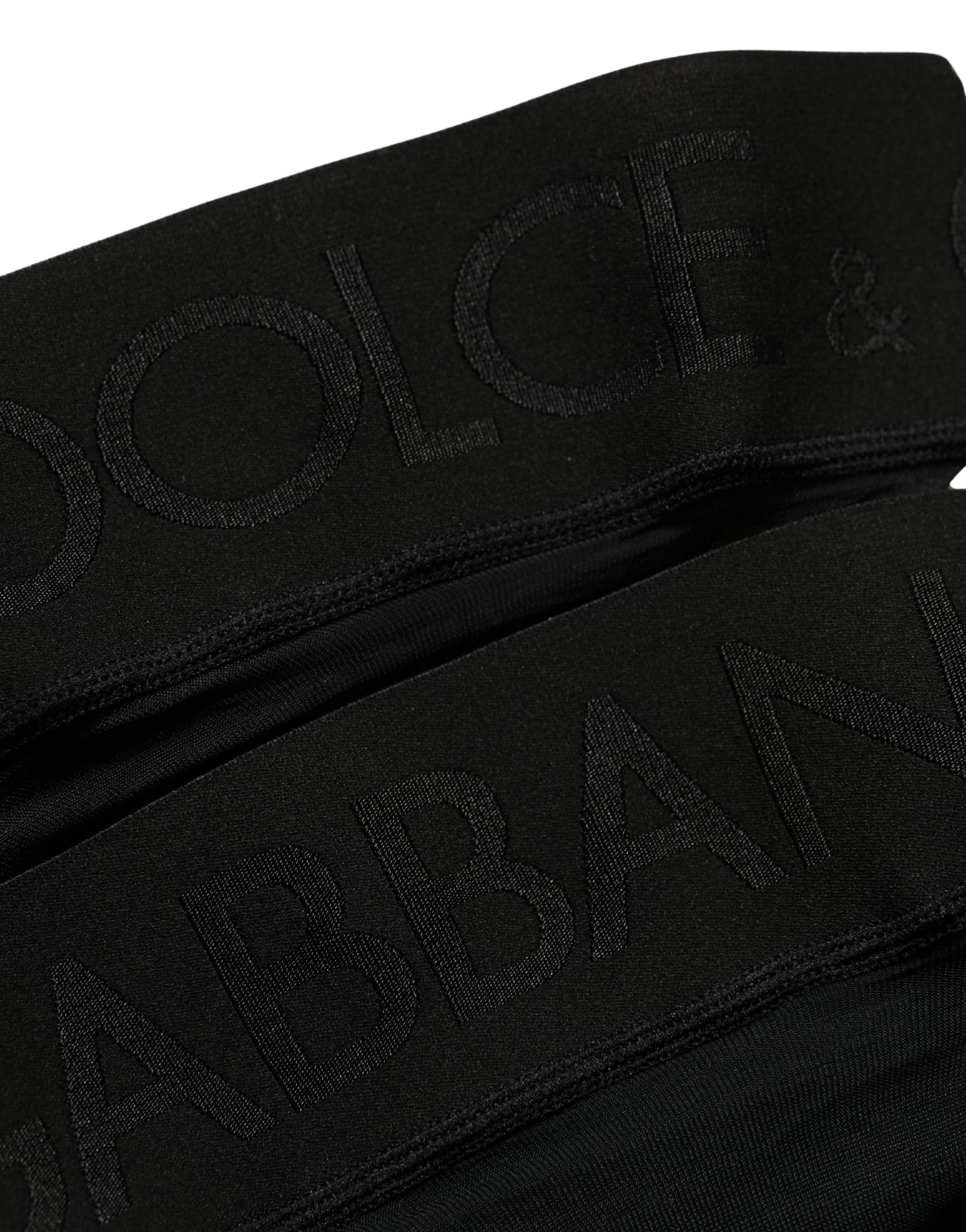 Dolce & Gabbana Black Nylon Logo Calf Long Women Accessory Socks
